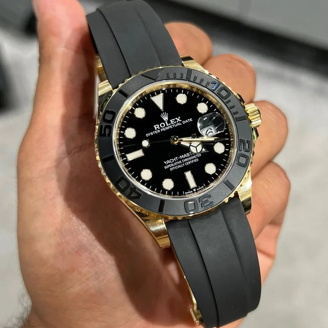 Rolex Yacht master Silicon band gold black Virat kholi watch