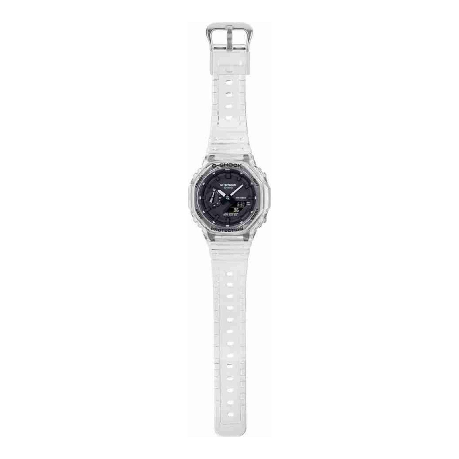 CASIO G-SHOCK Black Dial Translucent Resin Strap Analog-Digital Watch - For Men G1102 (GA-2100SKE-7ADR)