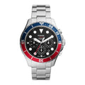 Fossil Fb 03 Silver Red Metal Watch
