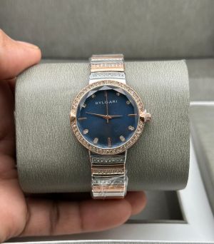 Bvlgari Ladie Swiss Made Rosegold TT Blue Dial