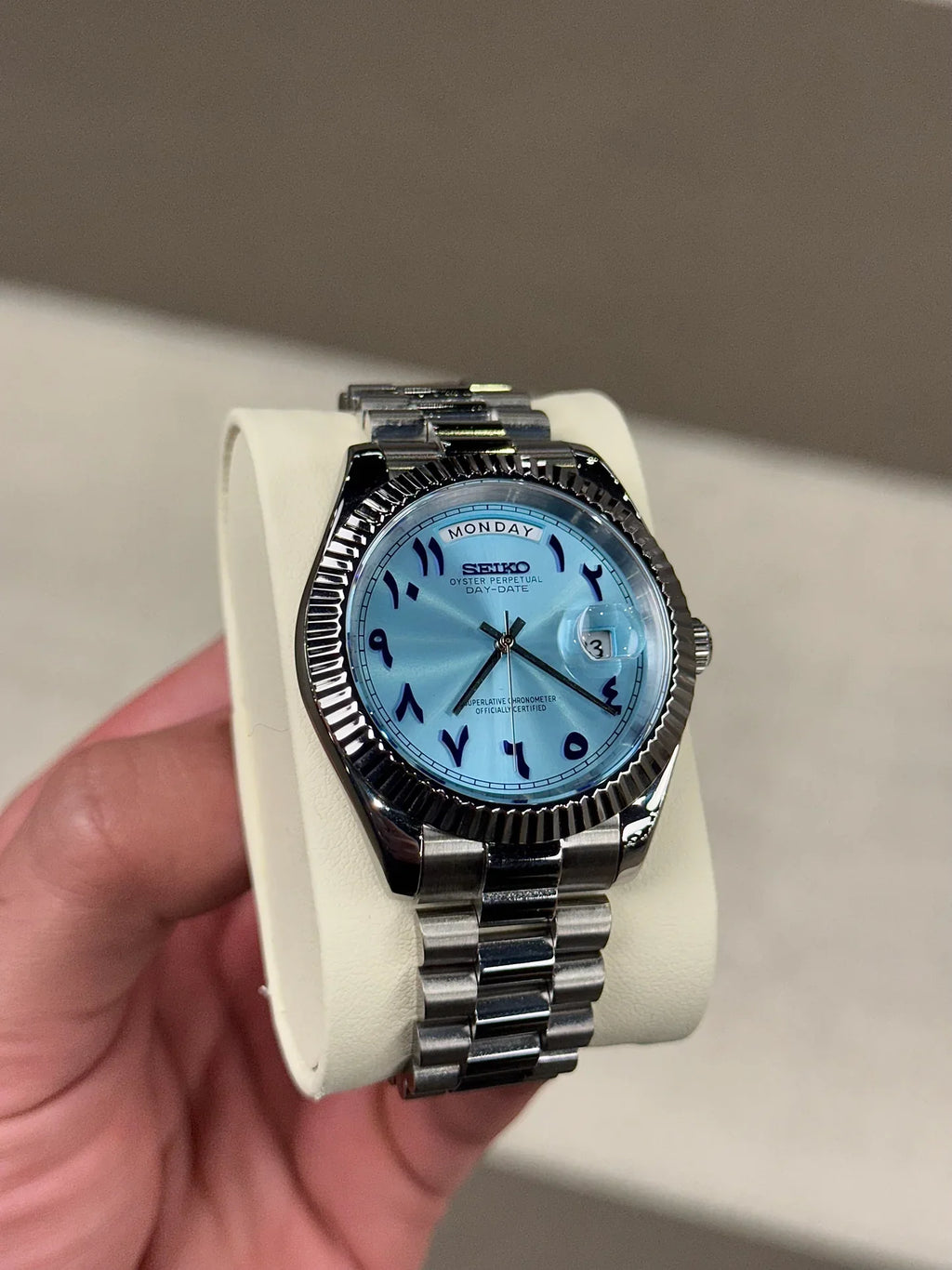 Seiko Oyster Perpetual Day Date Tiffany Blue Arabic Dial