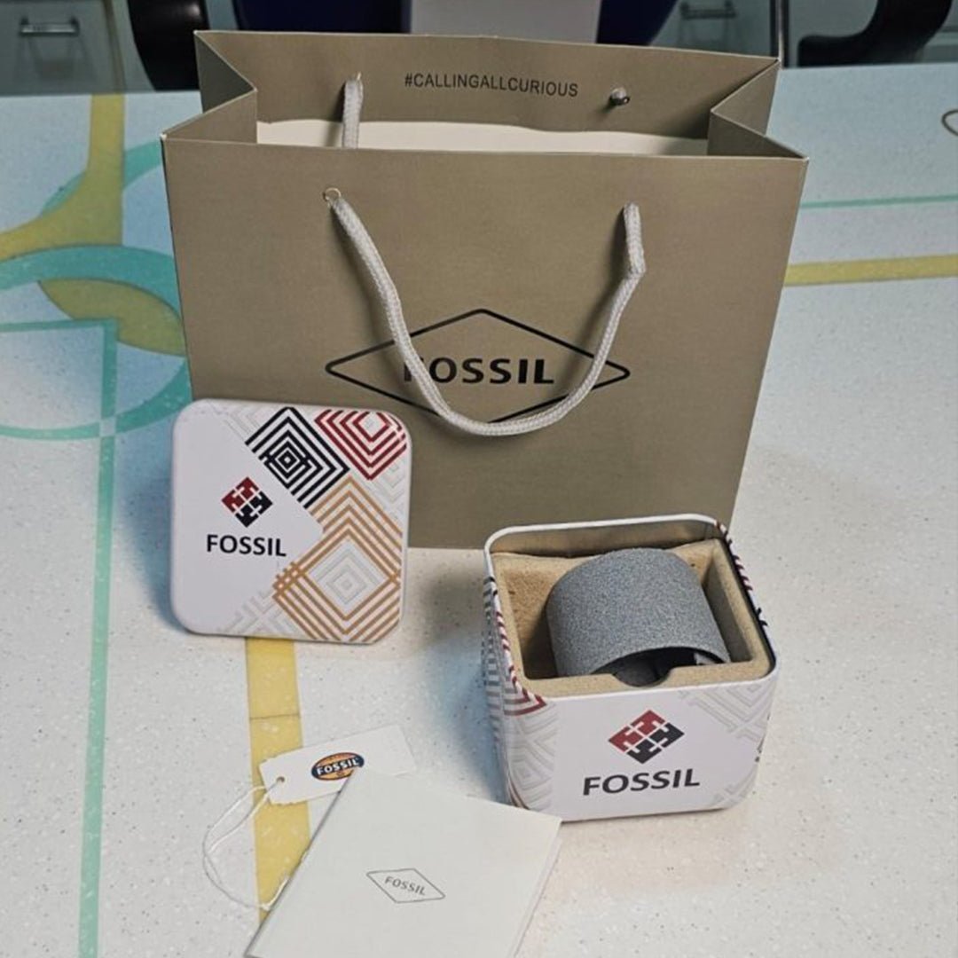 Fossil Fb 03 Silver Red Metal Watch