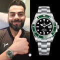 Rolex Submariner Silver Green Metal Watch VIRAT KOHLI